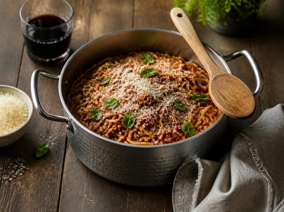 Spaghetti bolognese met rode wijn