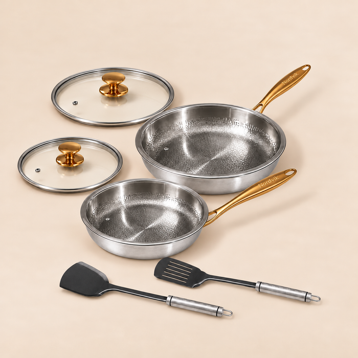 Puur Titanium Pannen Dagelijkse Duo Set (6-delig)