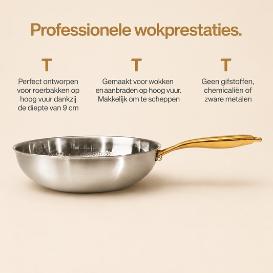 Nordvik Gecertificeerde Puur Titanium Wokpan Pro