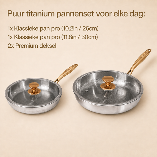Puur Titanium Pannen Dagelijkse Duo (4-delig)