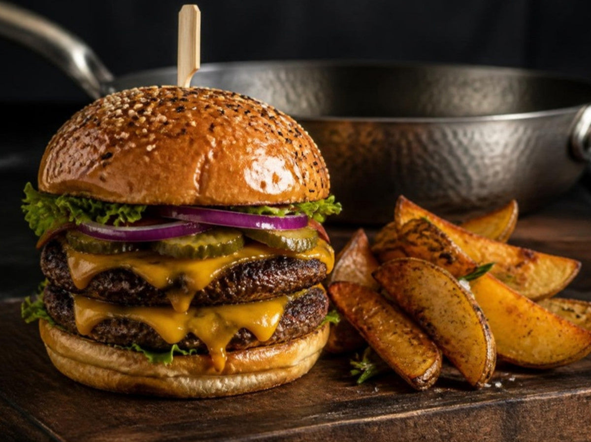 Smashburger met krokante aardappelpartjes