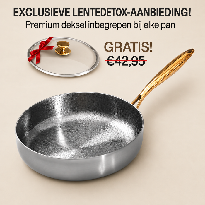 Nordvik Puur Titanium Diepe Pan Pro voor het bakken van biefstuk op hoog vuur