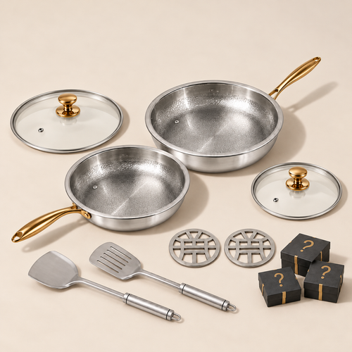 EXCLUSIEVE SALE | Puur Titanium Pannen Dagelijkse Duo Set (10-delig)