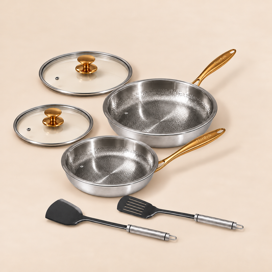 Puur Titanium Pannen Dagelijkse Duo Set (6-delig)