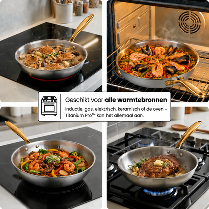 Puur Titanium Classic Pannen Trio Set (8-delig)