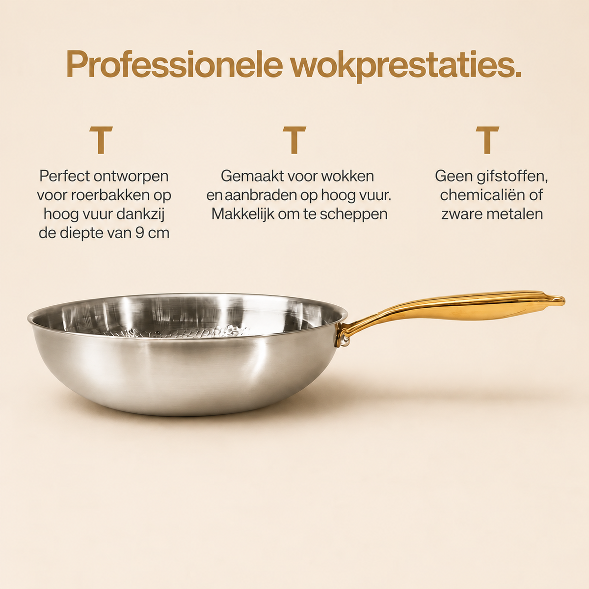 Nordvik Gecertificeerde Puur Titanium Wokpan Pro