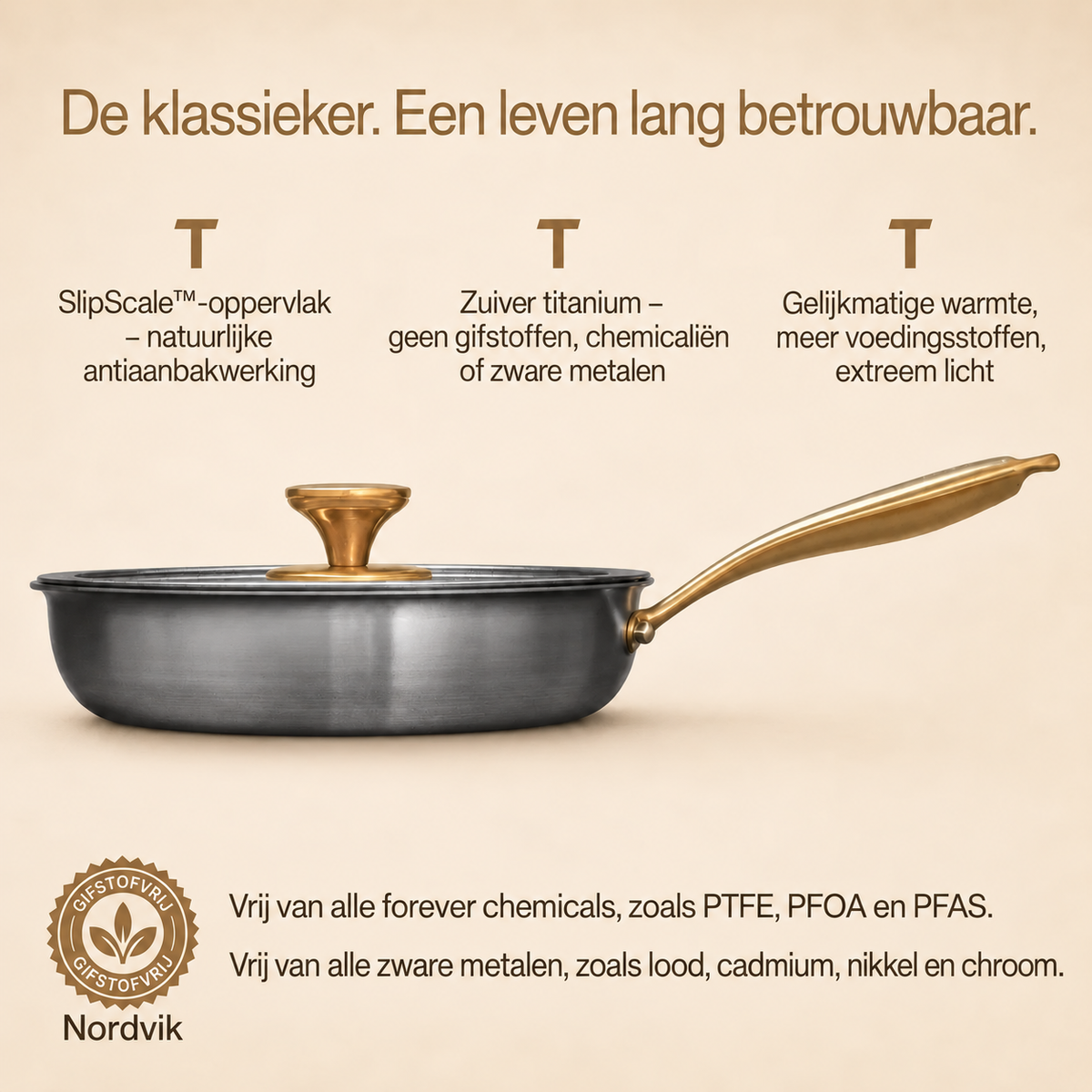 Puur Titanium Classic Pannen Trio Set (8-delig)