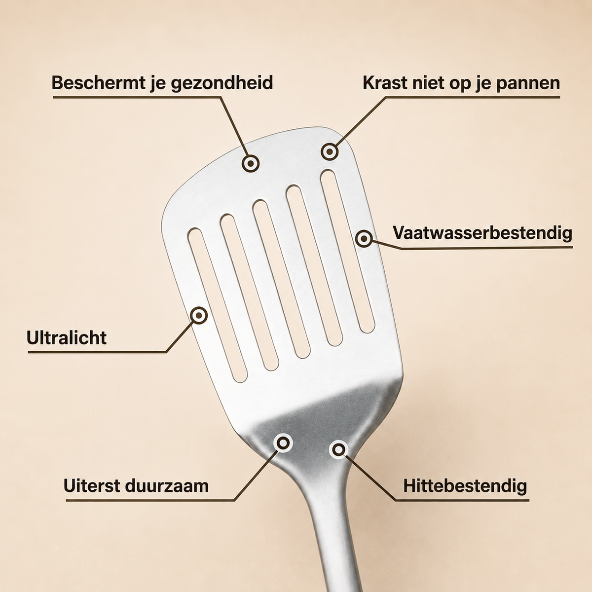 Nordvik® 100% Puur Titanium Spatel / Keukengerei