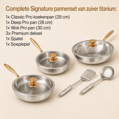 Puur Titanium Classic Pannen Trio Set (8-delig)