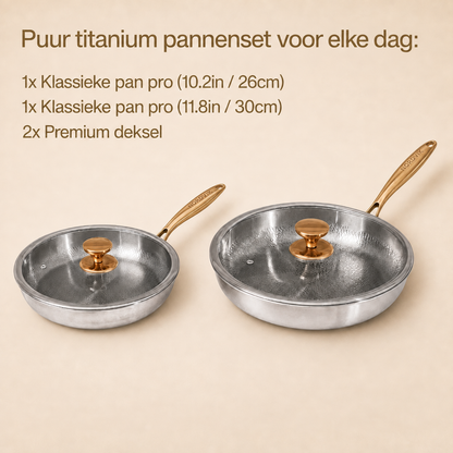 Puur Titanium Pannen Dagelijkse Duo (4-delig)
